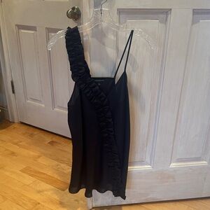 Elegant Black Ruffled Tank